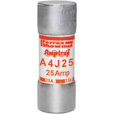 A4J25 - Fuse, 25A, 600V, Class J, A4J Type, Fast Acting, FERRAZ A4J25 P/N: FUSE-000124