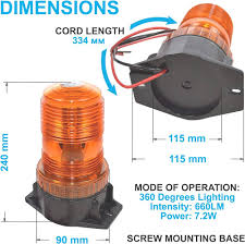 8877741110513144 - HQRP 30-LED 360 Degrees Mini Beacon Amber Warning Strobe Light Compatible with CA