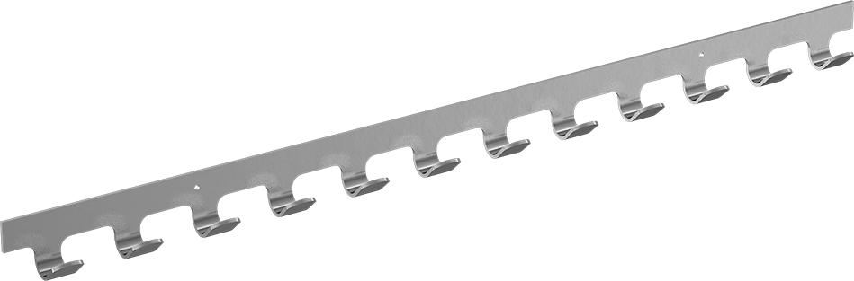 17645A594 - Hook Rack with 12 Hooks, 34&quot; Wide x 2&quot; High x1-1/2&quot; Deep Overall