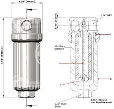 122M - 1/4” Monel Filter Housing