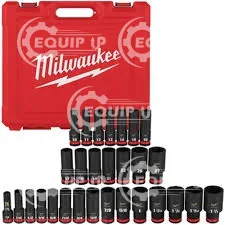 49-66-7015 - 29PC SHOCKWAVE Impact Duty 1/2" Drive Metric Deep 6 Point Socket Set