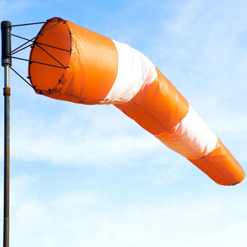 WIND SOCK (18"X72" ORANGE AND WHITE WINDSOCK), DIAMETER : 18”, CIRCUMFERENCE 56.55“, LENGTH: 60”, CO